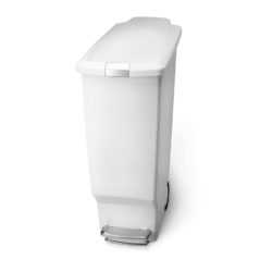 Simplehuman 40 Litre Slim Pedal Bin - White